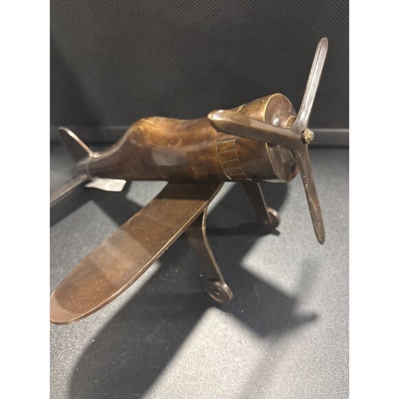 Vintage Metal Bronze Likke Airplane Sculpture Model WW|| Heavy Made in India - Picture 9 of 13